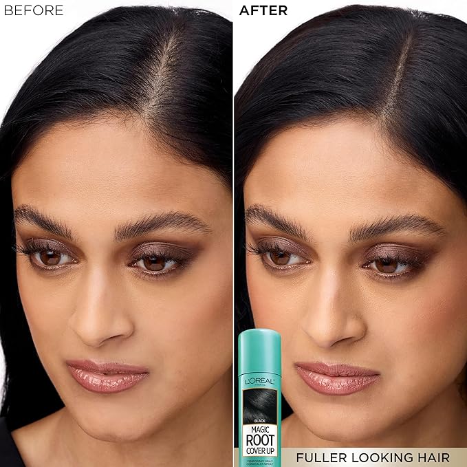 L'Oreal Paris Magic Root Cover Up Gray Concealer Spray Black 2 oz.(Packaging May Vary)