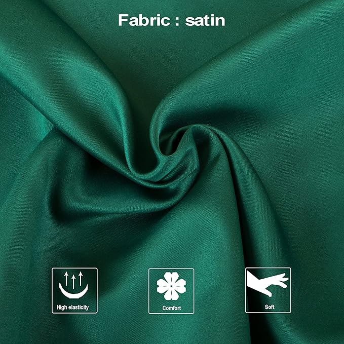 NTBAY Zippered Satin Pillow Cases for Hair and Skin, Luxury Standard Hidden Zipper Pillowcases Set of 2, 20x26 Inches, Dark Green