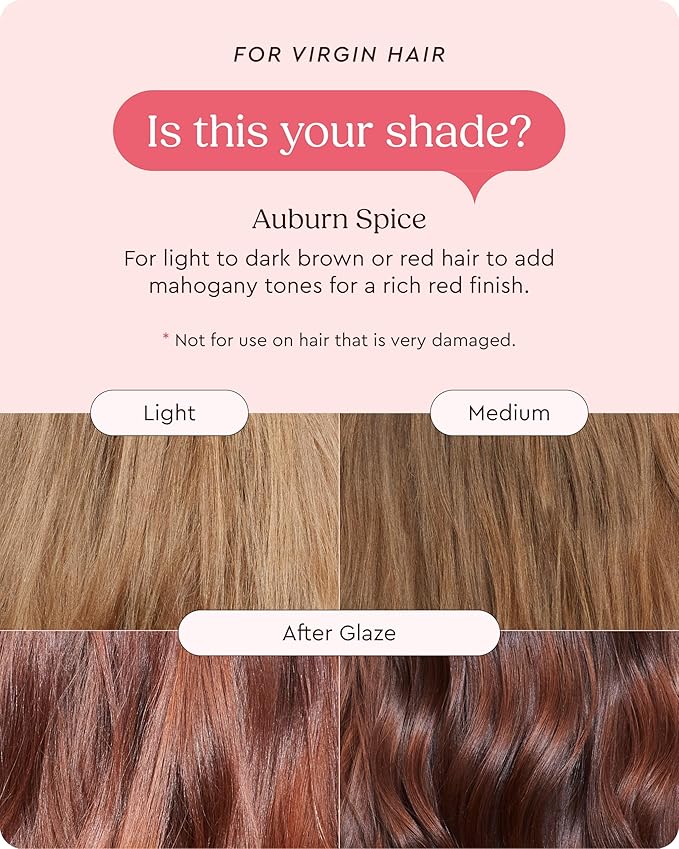 Glaze Color Conditioning Gloss - Tinted Moisturizer for Brown or Red Hair, Boosts Color and Shine, Repairs Damage - Auburn Spice, 6.4 oz