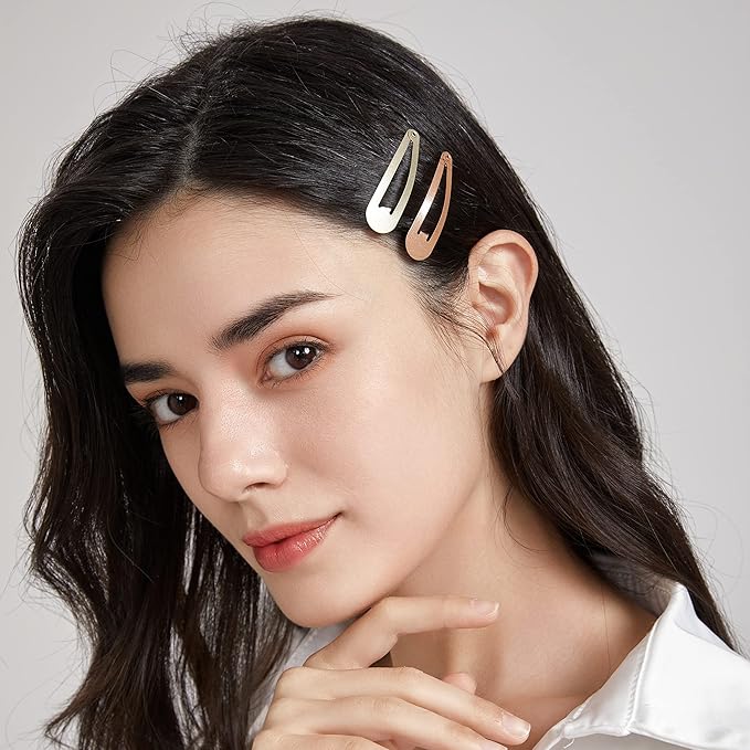 Dofash Snap hair clips metal grips 5cm/2in basic hair accessories star hair clips 12pcs (Blonde 6pcs+light brown 6pcs )