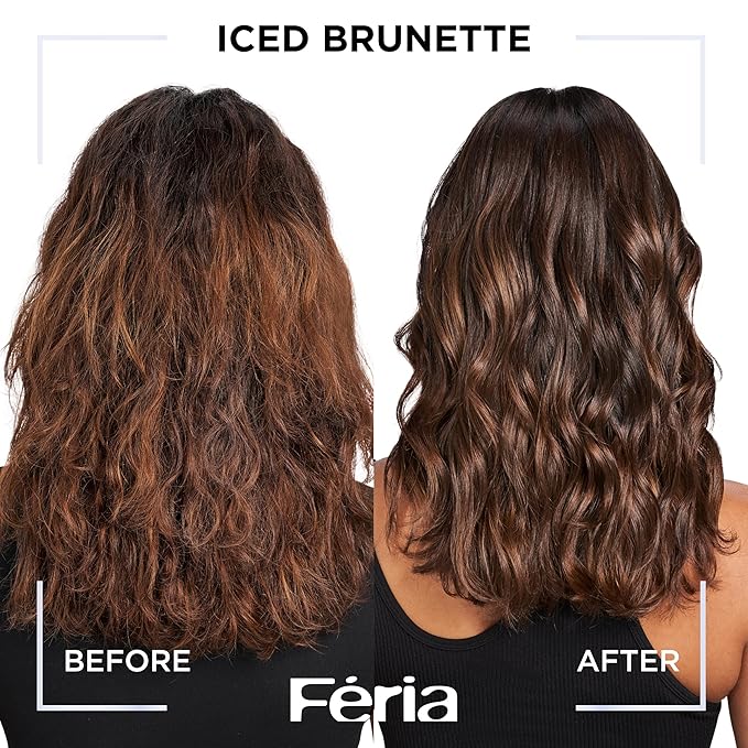 L’Oreal Paris Feria Toner, Long Lasting Anti-Brass Hair Toner for Brunettes, Vegan and Ammonia-Free Hair Care Formula, Iced Brunette, 1 Kit