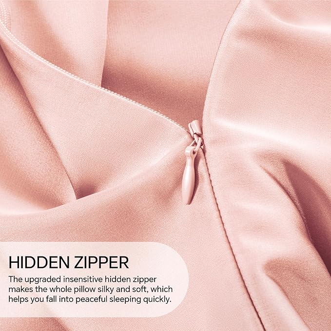 INFIIXSO Mulberry Silk Pillow Cases King Size Set of 2, Silk Pillowcase with Hidden Zipper 20"x36", Extraordinary Smooth and Soft Pillow Case for Hair and Skin(Coral, 2 Pack)