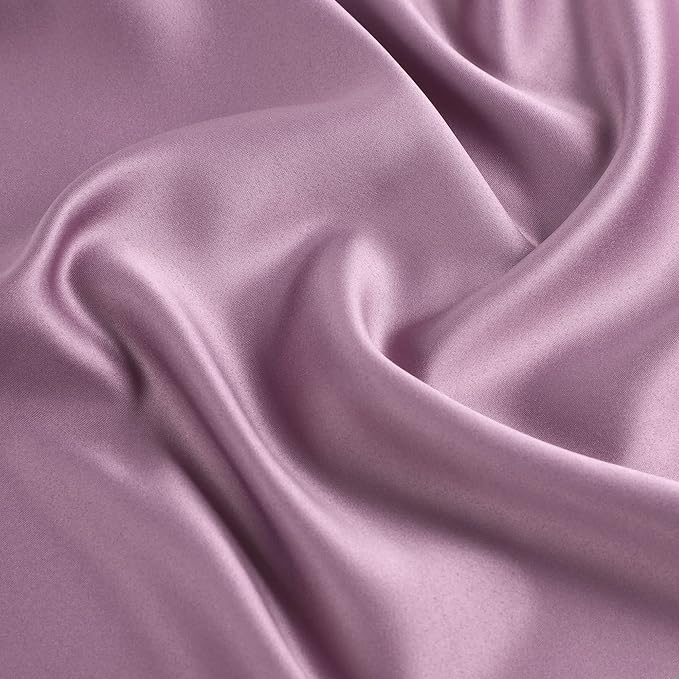 uxcell 2 Pack Silk Satin Pillowcase for Hair and Skin, Cool, Silky, Soft Breathable Pillow Cases Travel Size 14x20 Inch Sateen Pillowcase Mauve with Envelope Closure