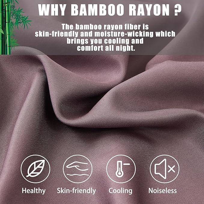 Body Cooling Pillow Cases Cover, Bamboo Rayon Body Pillowcases with Zipper Closure, Cool & Breathable Pillow Case for Hot Sleepers and Night Sweats, 20x54 inches, Greish Purple