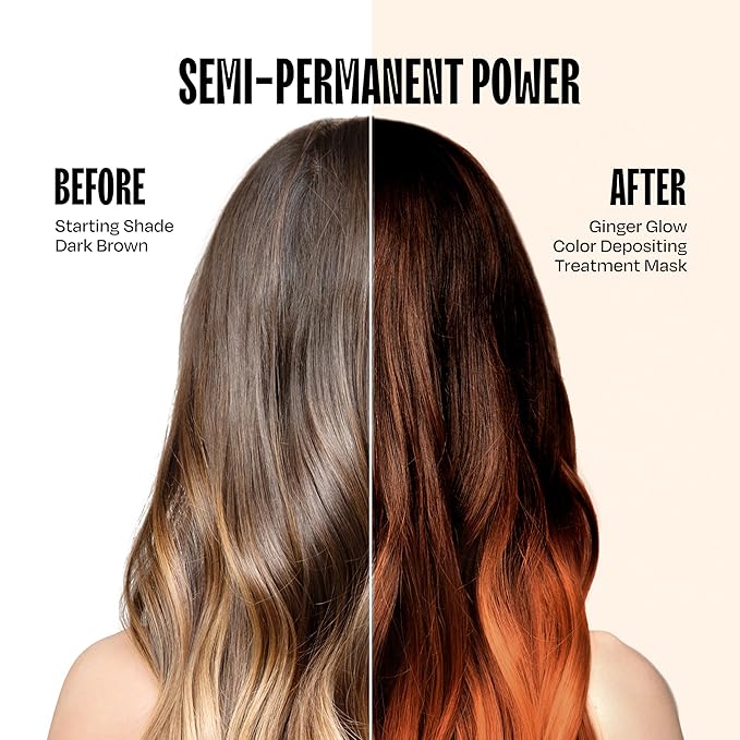 Overtone Semi Permanent Hair Color Conditioner, Ginger Glow, 8 oz, Nourishing, Damage-Free, Color Depositing Mask for All Hair Types with Shea Butter & Coconut Oil, Vegan & Cruelty-Free