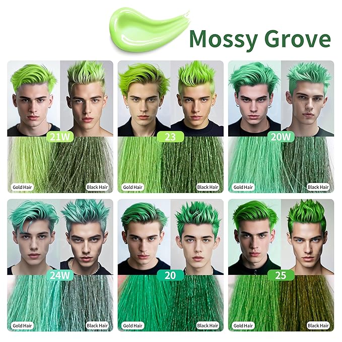 Temporary Hair Color Wax for Men - SUPIYA Washable Dark Green Hair Wax Color, All-Day Hold Disposable Hair Dye for Christmas, Cosplay & Daily (Emerald Color #25)