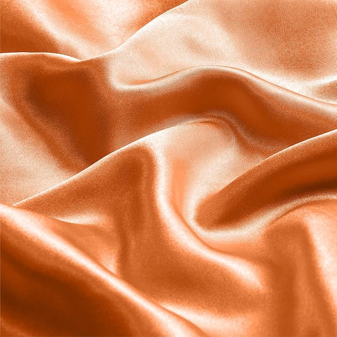 BEDELITE Satin Pillowcase with Zipper, Burnt Orange King Size Pillow Cases Set of 2, Super Soft and Cooling Similar to Silk Pillow Cases, Gift for Women Men(20x36 Inches)