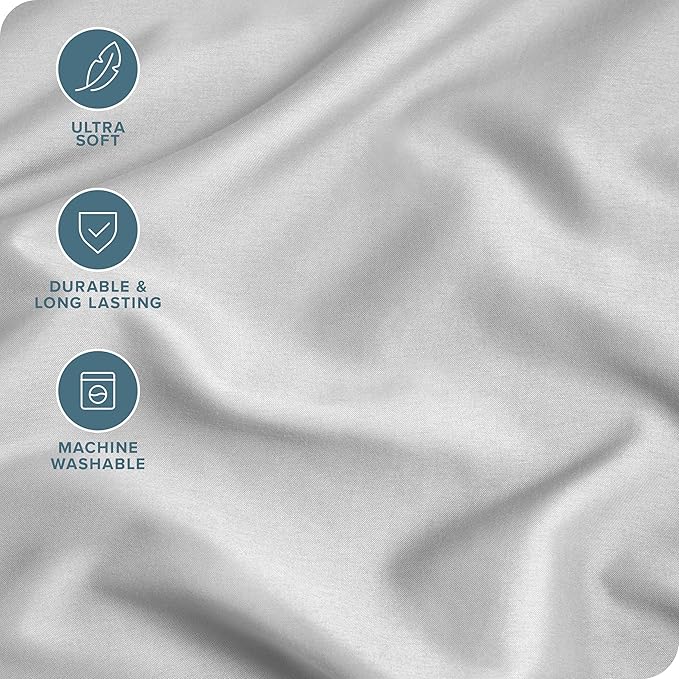 Bare Home Microfiber Pillow Cases - Queen Size Set of 2 - Cooling Pillowcases - Double Brushed - Easy Care - Envelope Closure (Queen Pillowcase Set of 2, Cloud Grey)