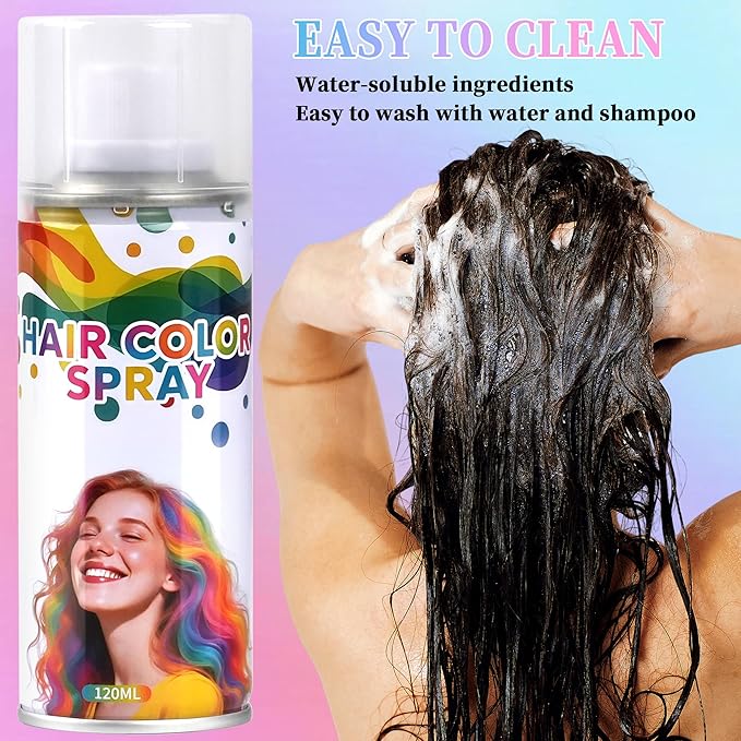 2 Pack Red Hair Spray,Hair spray temporary for Women Kids Men, Washable Temporary Hair Dye Spray，Spray hair color Non-Sticky，For Christmas Party, Halloween Crazy Hair Day,Cosplay Party