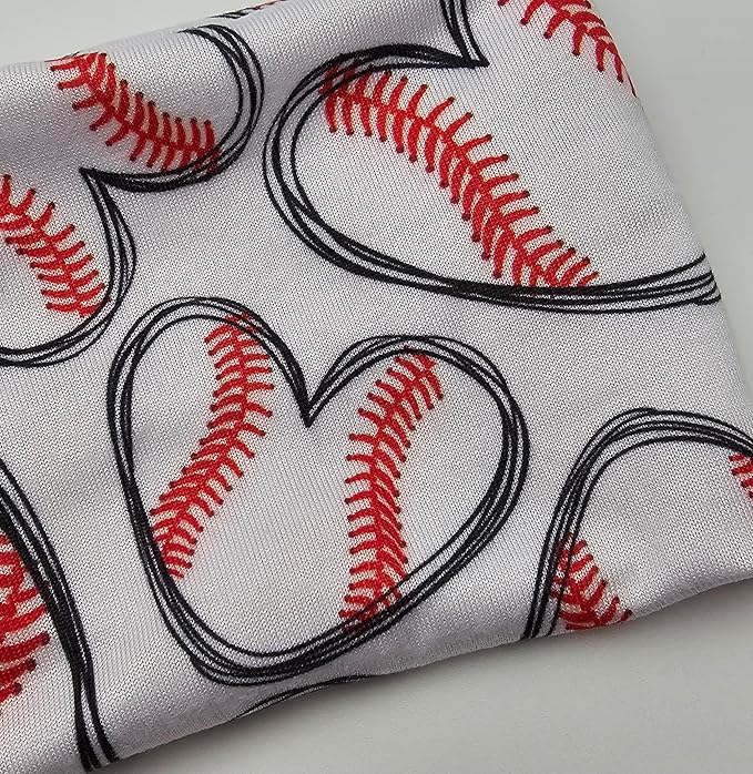 Soft Stretchy Headband, 3-in-1 Versatile Twist Style, One-Piece (Baseball Hearts, Adult)