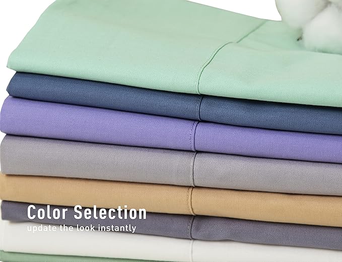 Sunflower Queen Pillowcases Set of 2, 100% Cotton Queen Size Pillow Cases 2, 20×30 inches Light Brown, Soft and Breathable
