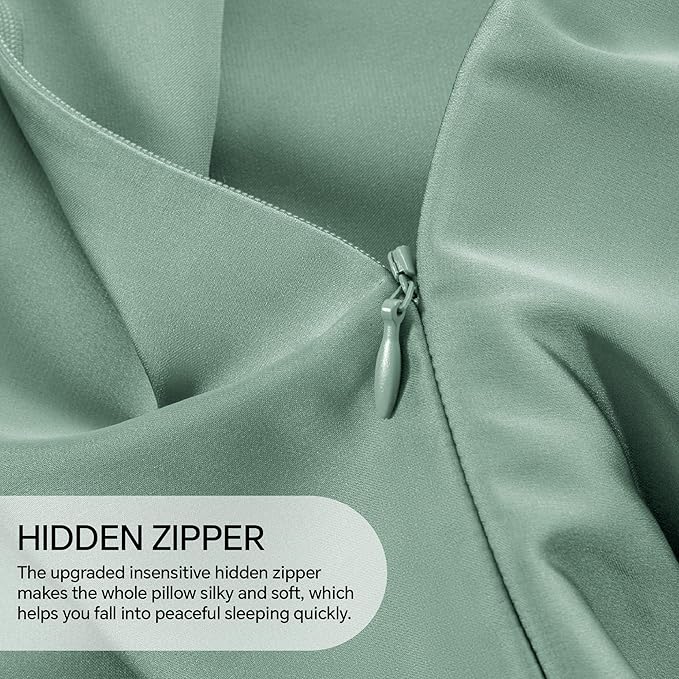 INFIIXSO Body Pillow Cover with Zipper, Luxury Mulberry Silk Body Pillow Case 20x54 Inches, Ultra Smooth and Soft Cooling Long Pillowcase, Gift for Women, Men(Mint Green)