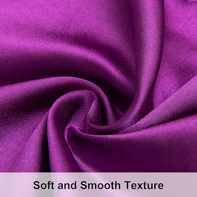 NTBAY 2 Pack Satin King Pillowcases for Hair and Skin, Luxurious and Silky Pillow Cases with Envelope Closure, 20x40 Inches, Purple