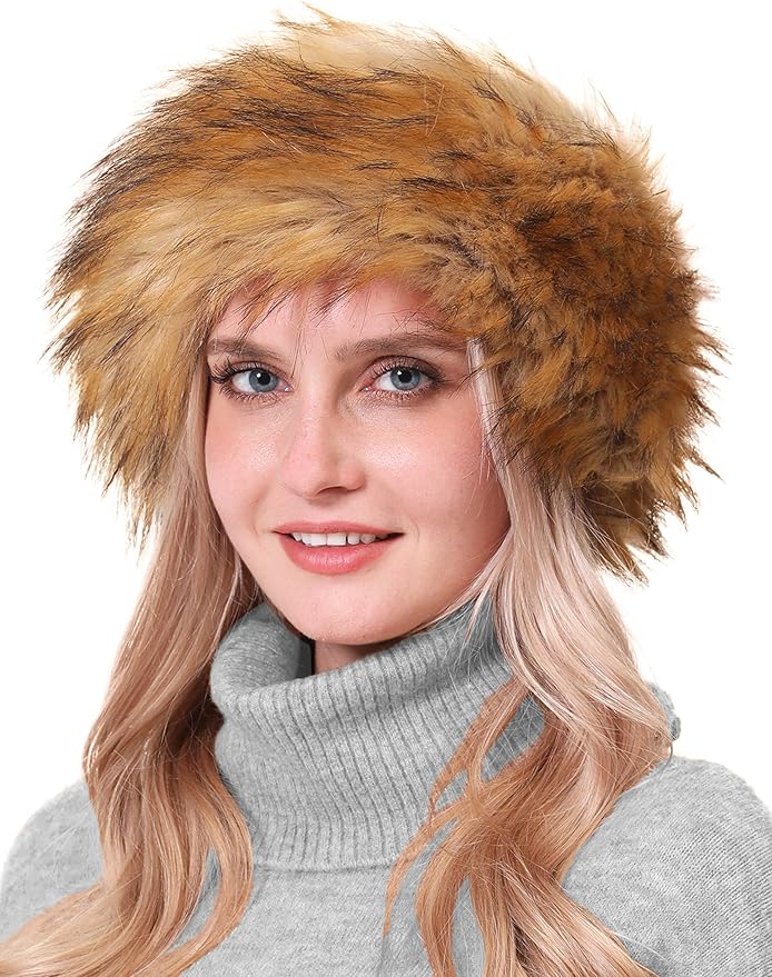 sy soul young Faux Fur Headband with Elastic for Women's Winter Earwarmer Earmuff