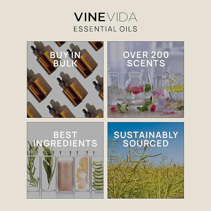 VINEVIDA Palmarosa Essential Oil - 16 oz - Undiluted - DIY Candle Scents - Bulk for Soap Making & Skin Safe