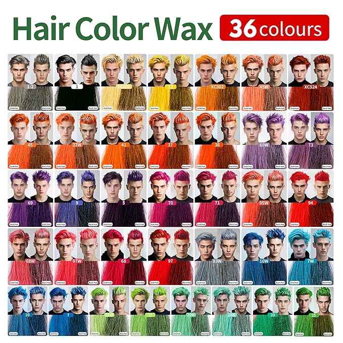 Temporary Hair Color Wax for Men - SUPIYA Washable Hair Wax Color, All-Day Hold Disposable Hair Wax for Party, Cosplay & Daily (Honey Color #41)