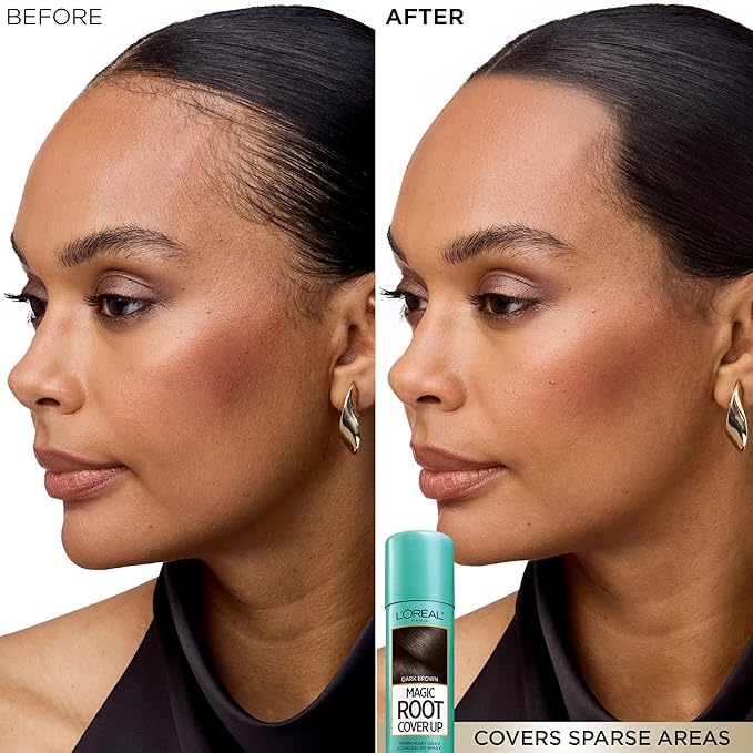 L'Oreal Paris Hair Color Root Cover Up Temporary Gray Concealer Spray Light Golden Brown (Pack of 2) (Packaging May Vary)