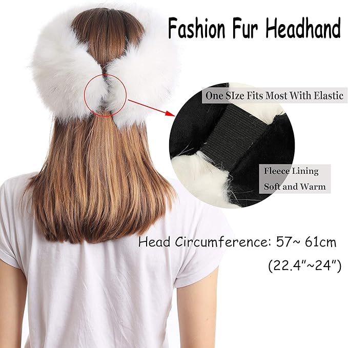 sy soul young Faux Fur Headband with Elastic for Women's Winter Earwarmer Earmuff