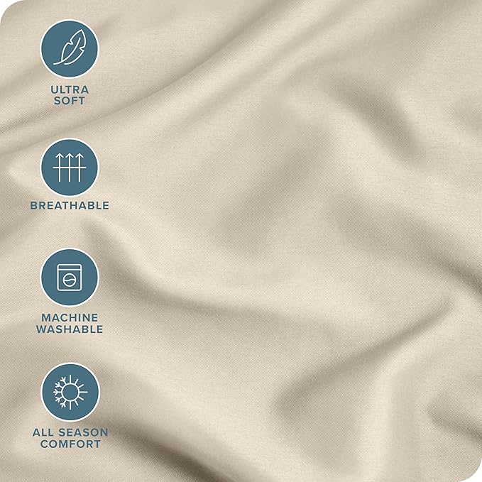 Bare Home Microfiber Pillow Cases - Toddler Size Set of 2 Cooling Pillowcases Double Brushed Sand Pack Easy Care (Toddler Pillowcase 2, Sand)