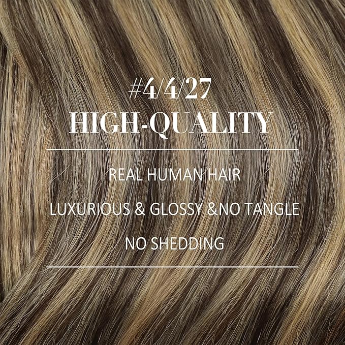 YoungSee Clip in Hair Extensions Human Hair Balayage Brown Human Hair Clip in Extensions Balayage Chocolate Brown Mix Caramel Blonde Full Head Clip ins Real Hair Extension Add Length 120G 20Inch