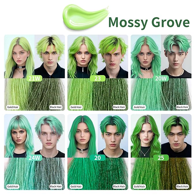Temporary Hair Color Gel, Green Hair Dye Color Gel Washable Natural Instant Hair Color Wax for DIY Hairstyle for Kids Men Women(Color #25)