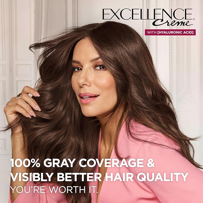 L'Oreal Paris Excellence Crème Permanent Hair Dye, Triple Care Hair Color with Pro-Keratine Complex for 100% Gray Hair Coverage, 8G Medium Golden Blonde, 1 Kit