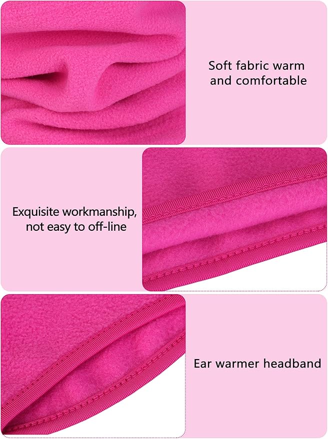 BBTO 6 Pieces Fleece Ear Warmers Headband Winter Neck Gaiter