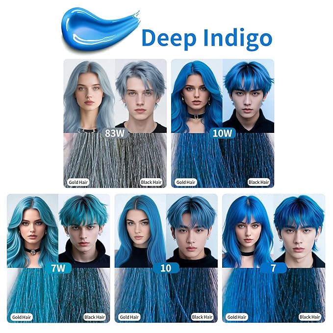 Temporary Hair Color Gel, Blue Hair Dye Color Gel Washable Natural Instant Hair Color Wax for DIY Hairstyle for Kids Men Women(Color #7)
