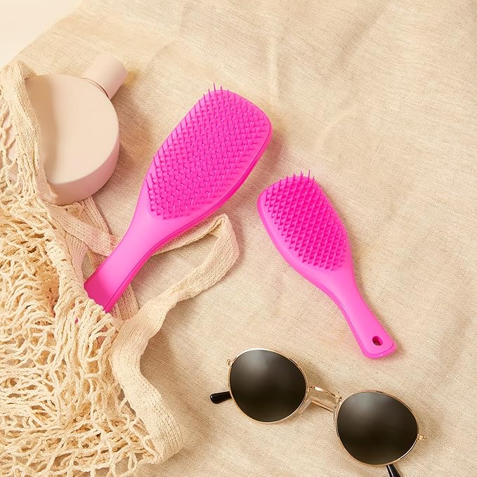 Tangle Teezer Ultimate Detangler Hairbrush, Eliminates Knots & Reduces Breakage, Mini Hair Brush for Travel, Small Hands & All Hair Types, Runway Pink