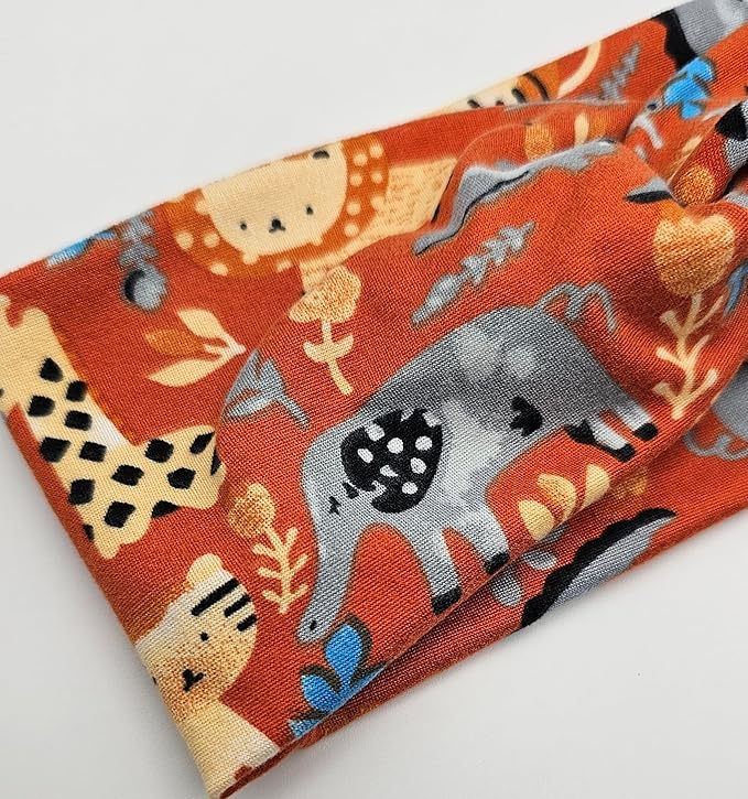Soft Stretchy Headband, 3-in-1 Versatile Twist Style, One-Piece (Rusty Safari, Child)