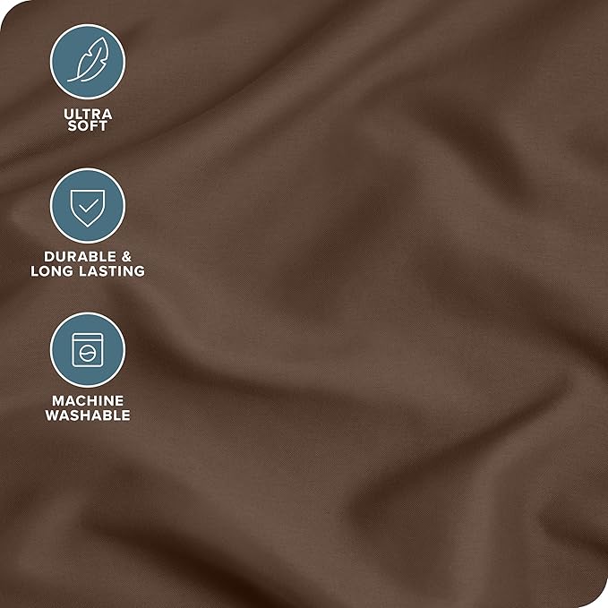 Bare Home Microfiber Pillow Cases - King Size Set of 2 - Cooling Pillowcases - Double Brushed - Cocoa Pillowcases Two Pack - Easy Care (King Pillowcase Set of 2, Cocoa)