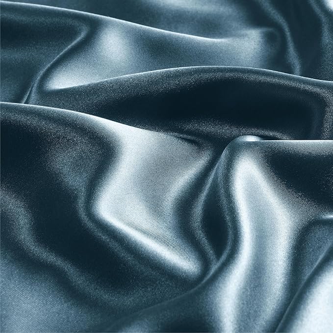 BEDELITE Satin Pillowcase with Zipper, Bluesteel Pillow Cases Queen Size Set of 2, Super Soft and Cooling Similar to Silk Pillow Cases, Gift for Women Men(20x30 Inches)