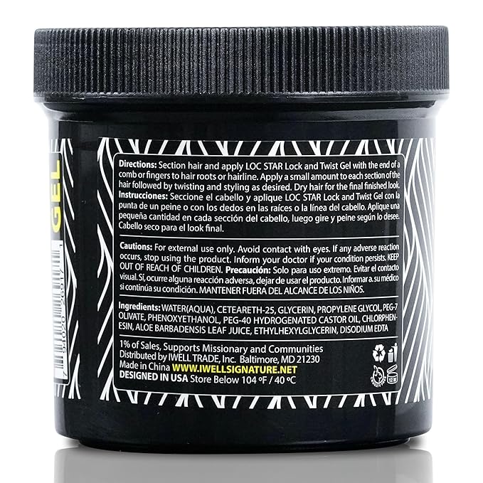 Loc Star Braid & Loc Gel, 16 fl oz | Extreme Hold for Braids, Locs, Twists, Cornrows & Edges | Smooths & Tames Frizz | No Heavy Residue | Long-Lasting | With Aloe Vera