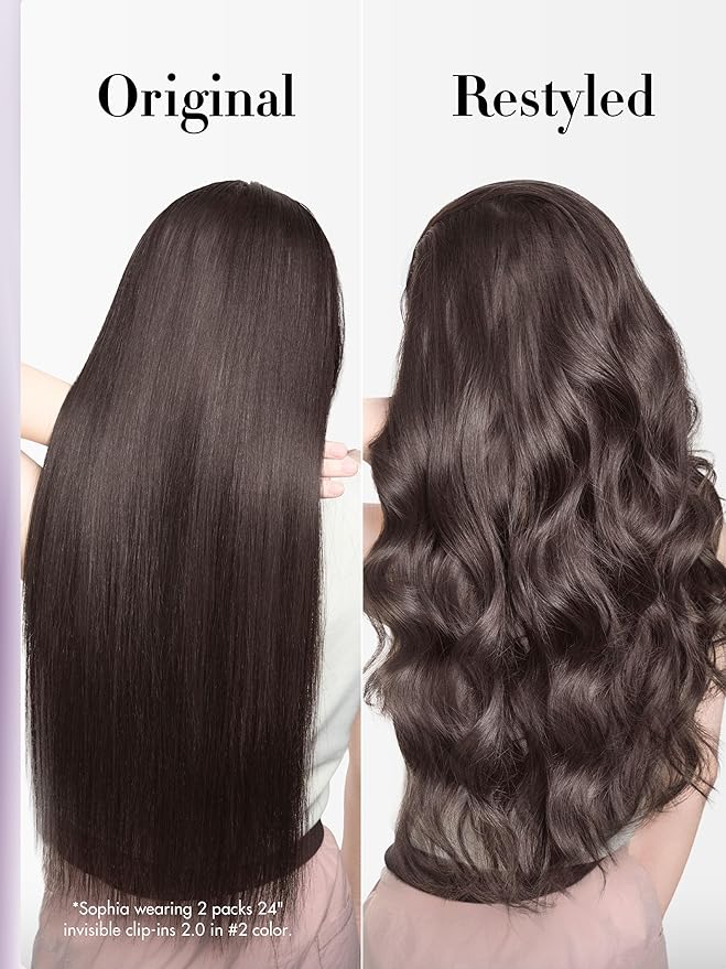 LUVME Invisible Clip in Hair Extensions Real Human Hair, 18 inch 110g 6Pcs, Natural Remy Human Hair Extensions Clip ins for Women, Natural Human Hair Silky Straight Highlight No.2