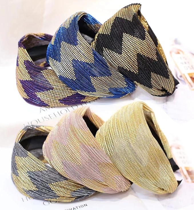 DORIS&JACKY Wide Lace Headbands Elegant Elastic Hairbands With Teeth Fashion Headwear Accessories For Women Girls (Pattern 3-6PCS)