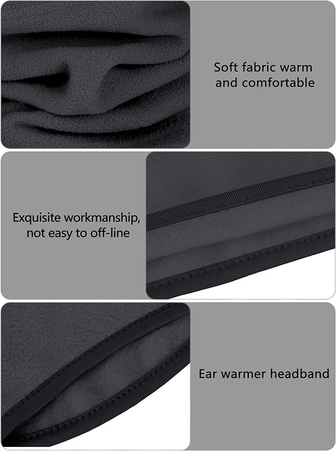 BBTO 6 Pieces Fleece Ear Warmers Headband Winter Neck Gaiter