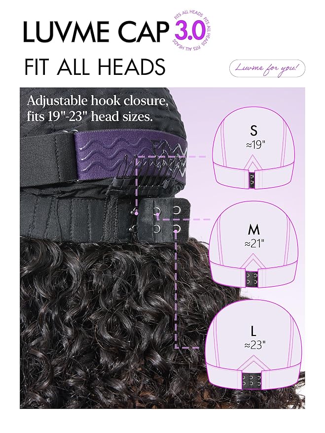 LUVME HAIR Curly Deep Wave Glueless Lace 100% Human Hair Short Wigs 12 Inches Pre Cut Plucked Hd Lace Wig Ready To Go Natural Color Bleached Knots Side Part Black Wigs 12 Inches