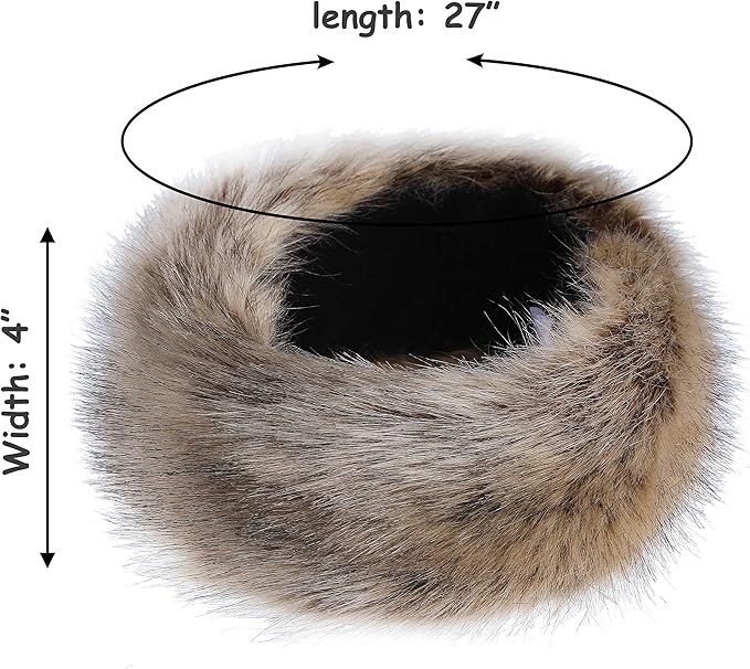 sy soul young Faux Fur Headband with Elastic for Women's Winter Earwarmer Earmuff