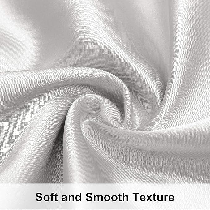 NTBAY 12 Pack Satin King Pillowcases for Hair and Skin, Luxurious and Silky Pillow Cases with Envelope Closure, 20 x 36 Inches, Silver Grey