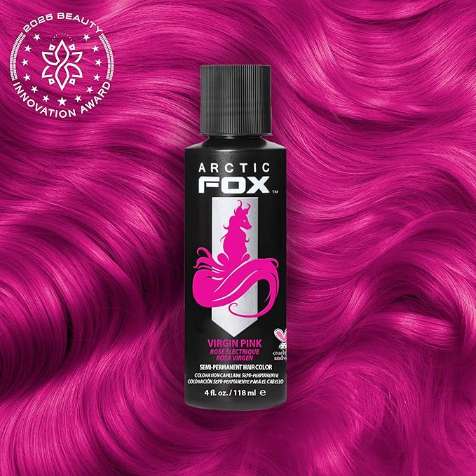 ARCTIC FOX Vegan and Cruelty-Free Semi-Permanent Hair Color Dye (4 Fl Oz, VIRGIN PINK)