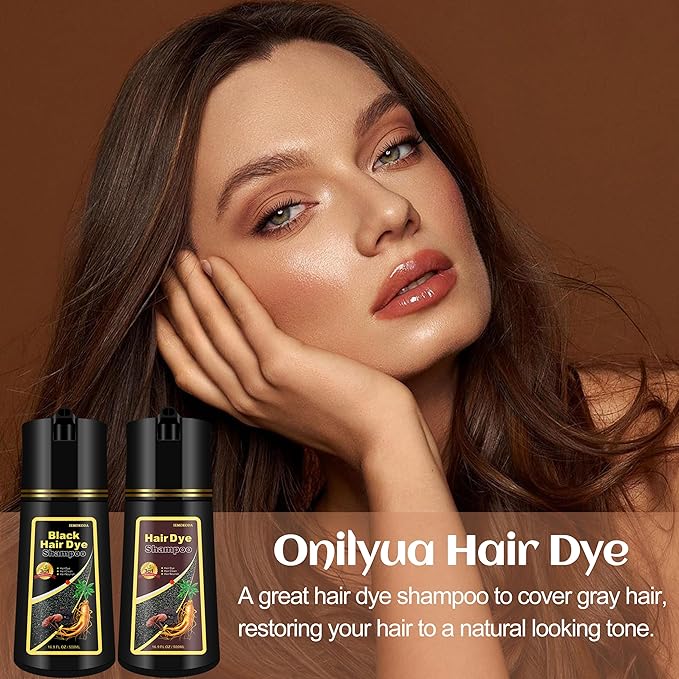 Blonde Brown Hair Dye Shampoo 3 in 1, Natural Hair Dye for Men & Women, Shampoo Para Canas, Long-Lasting for 100% Gray Hair Coverage 16.9 Fl Oz (Blonde brown)