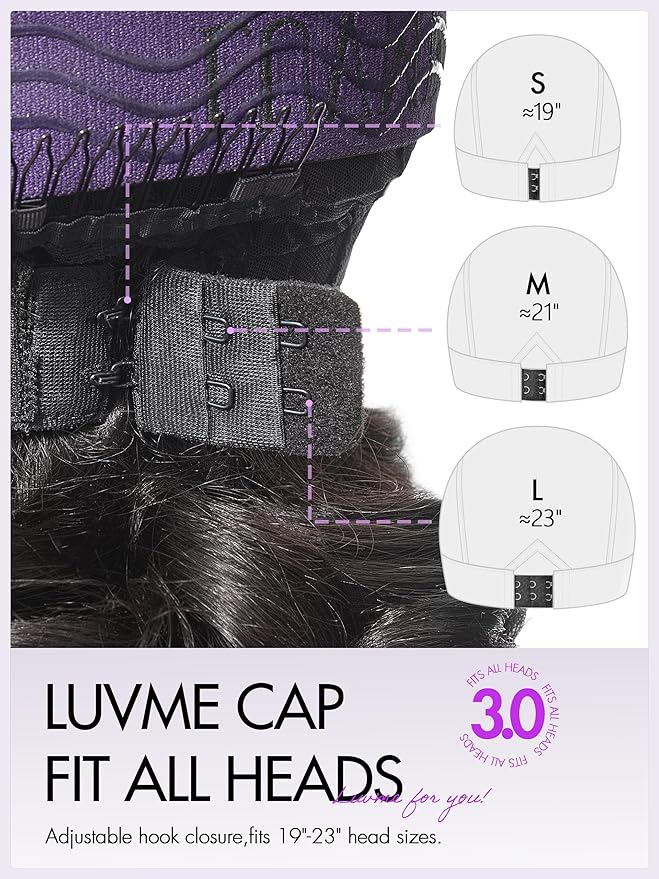 LUVME HAIR Loose Real 100% Wave Bob Human Hair Short Wigs Glueless Pre Cut Plucked Hd Lace Wig Ready To Go Natural Color Bleached Knots Side Part Black Wigs 16 Inches
