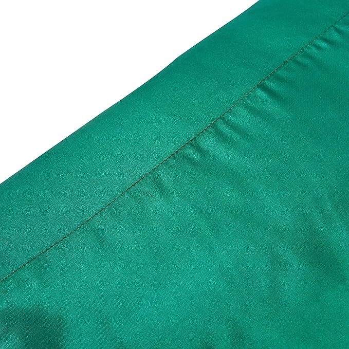 Blackish Green Satin Pillowcase Queen Size Set of 2 for Hair and Skin,Blackish Green Silk Pillowcase Breathable Pillowcase with Envelope Closure